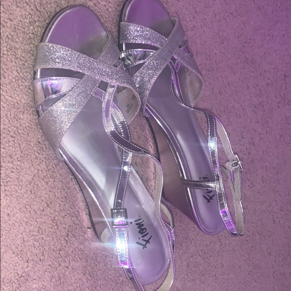 Silver 2 inch heels